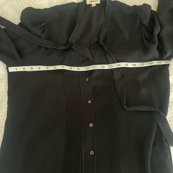 L'Agence 100% Silk Neck Tie Blouse - Picture 9 of 9